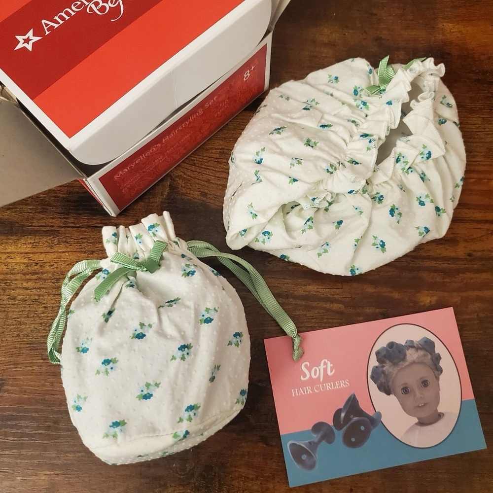 American Girl White and Green Hair Accessories Set